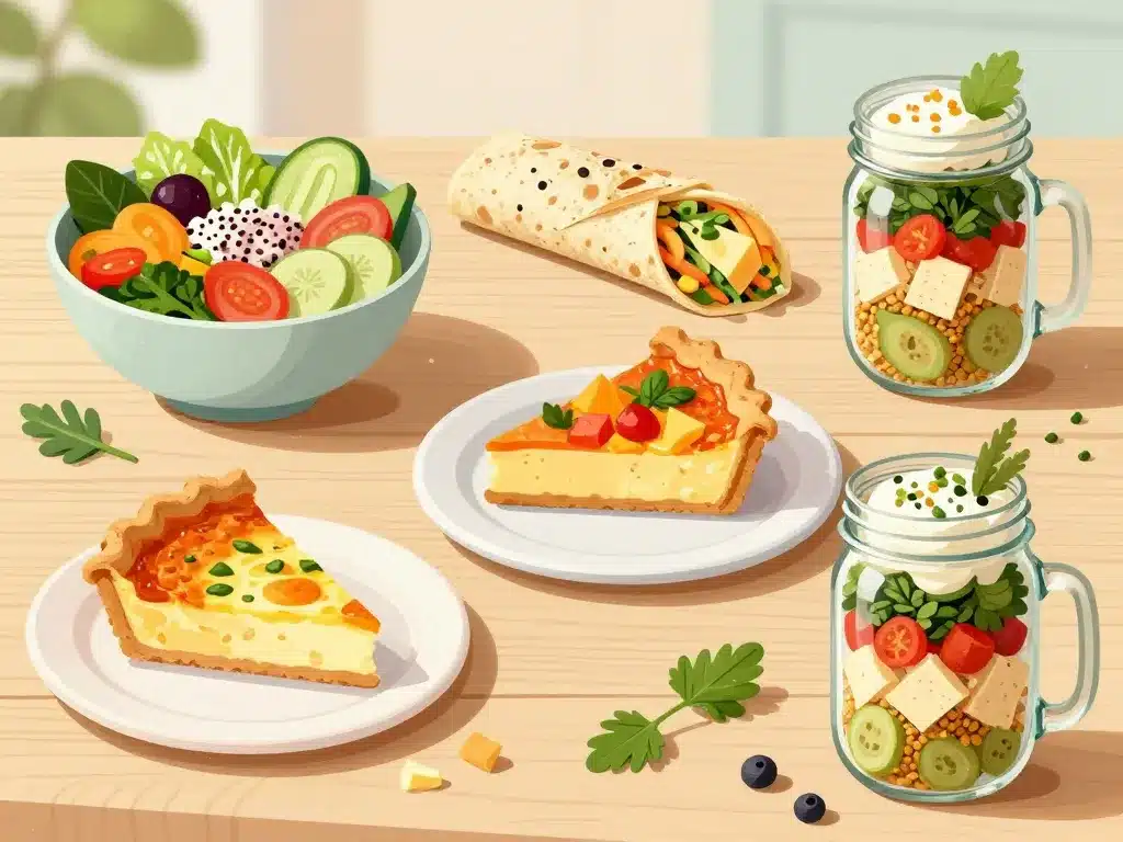 Formats de repas froid : salade, wrap, quiche, sandwich et bocal