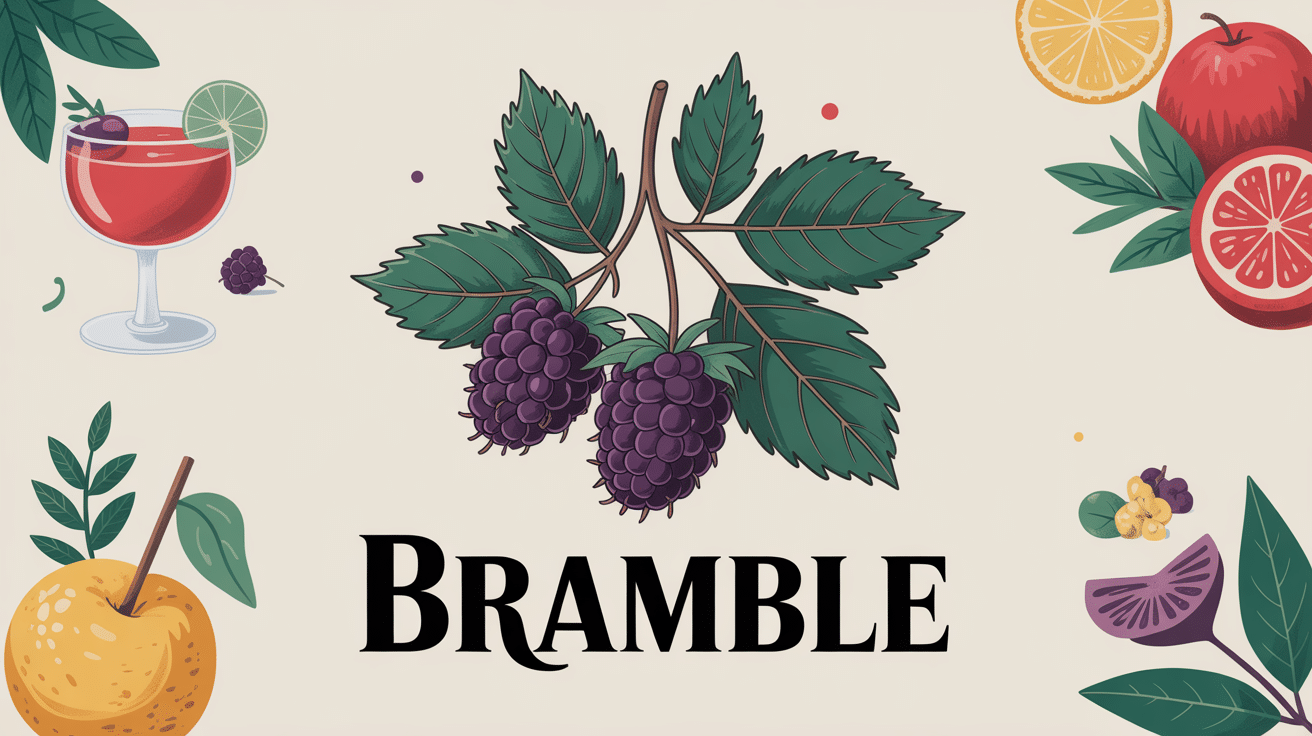 bramble ronce mûres illustration centrale cocktail cuisine