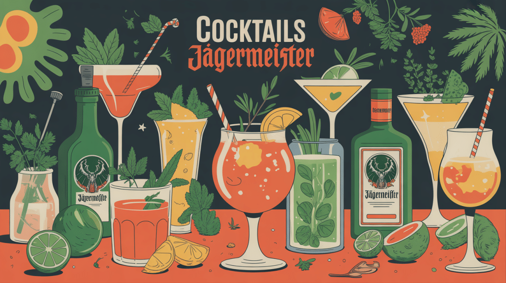 cocktail jagermeister verres ingredients ambiance festive