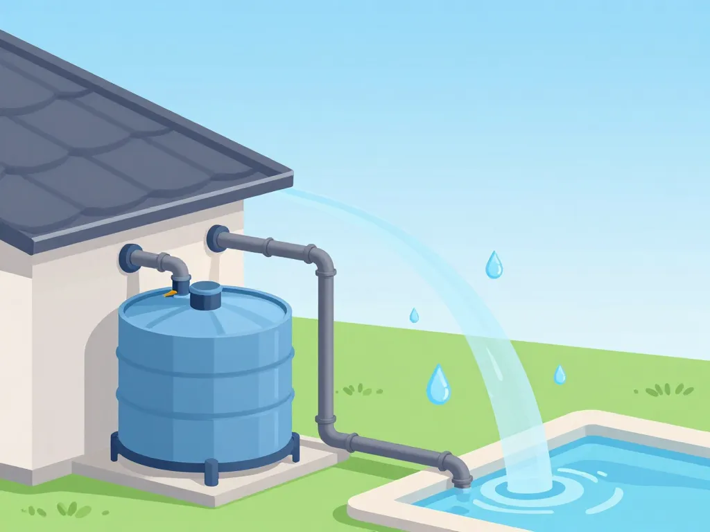 schéma collecte filtration eau de pluie pour piscine