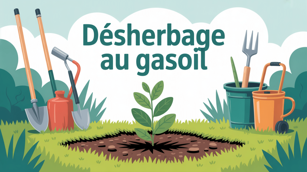 Désherber au gasoil illustration dangers pollution jardin