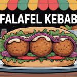 illustration falafel kebab sandwich street food