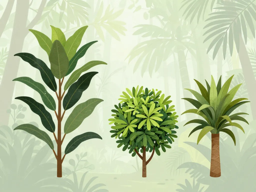 ficus cyathistipula feuilles allongées vert foncé forêt tropicale