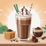 frappé café glacé gourmand avec glaçons et grains de café