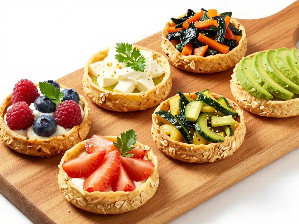 galette aux flocons d avoine avec fruits légumes fromage garnitures