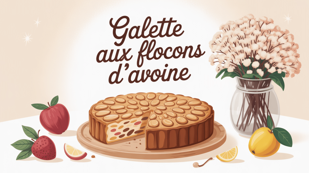 galette aux flocons d avoine appétissante avec fruits et bol de flocons