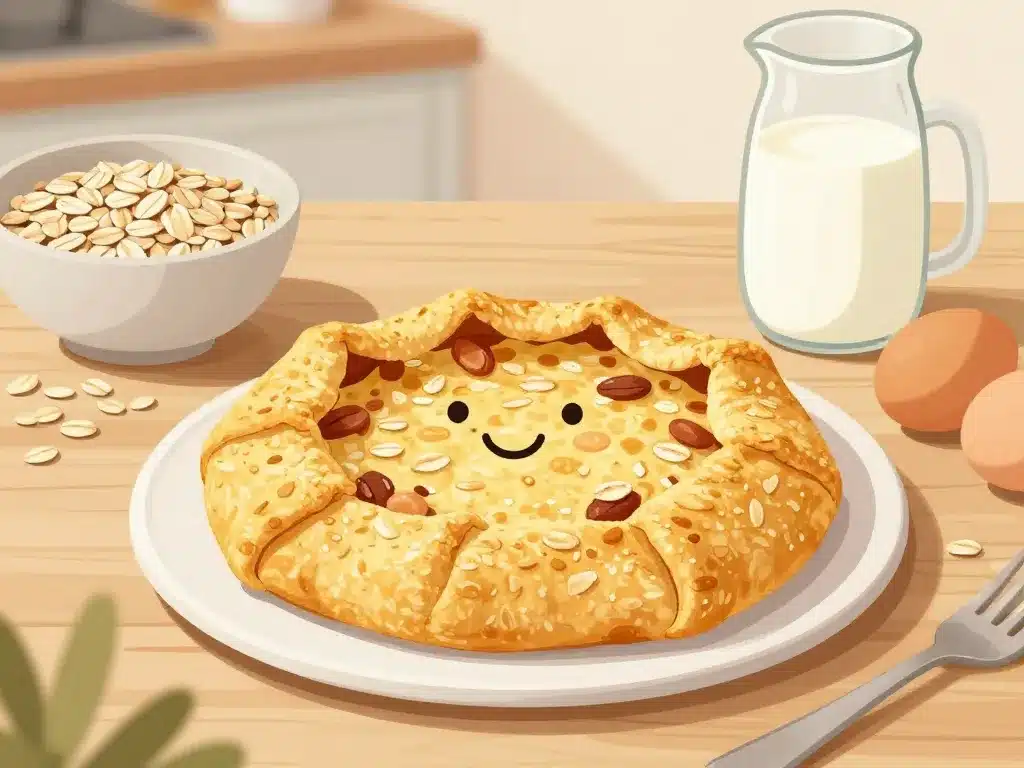 galette aux flocons d avoine sur table ambiance cuisine saine