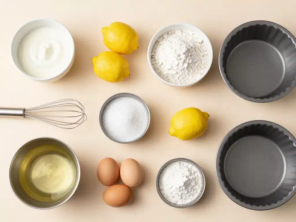 ingredients et materiel gateau yaourt citron