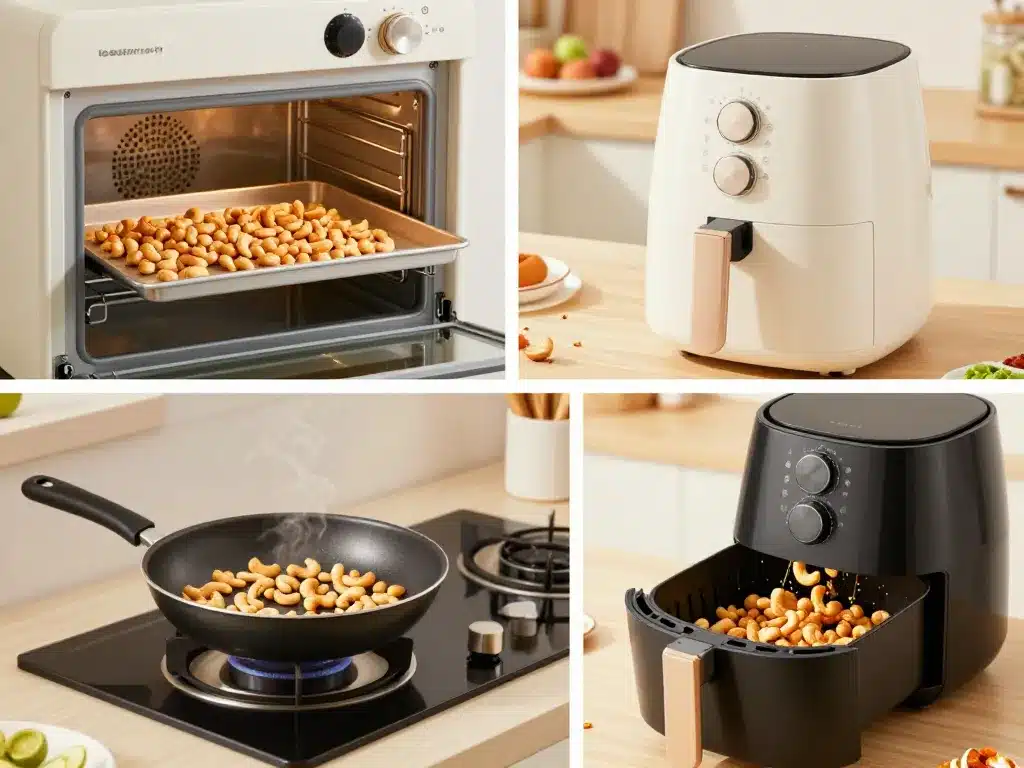 griller des noix de cajou four poêle air fryer méthodes