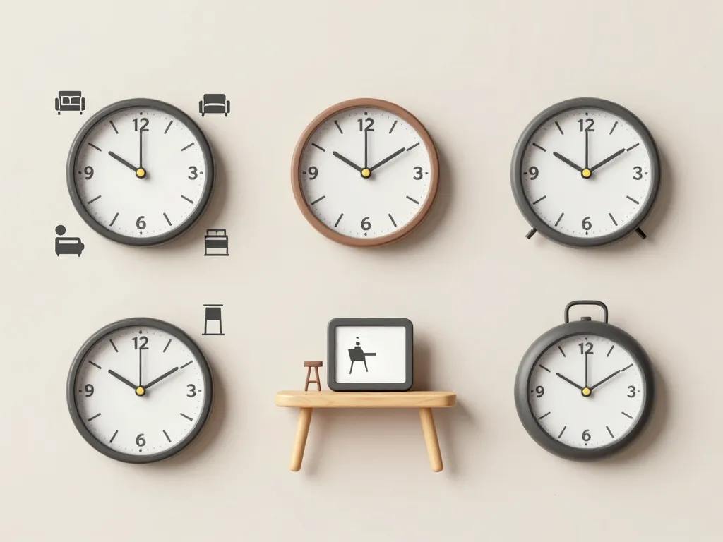 horloge flip flap murale table portable illustré