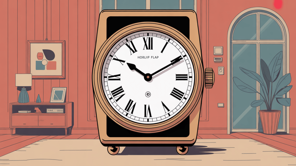 horloge flip flap mécanique stylisée décor rétro moderne