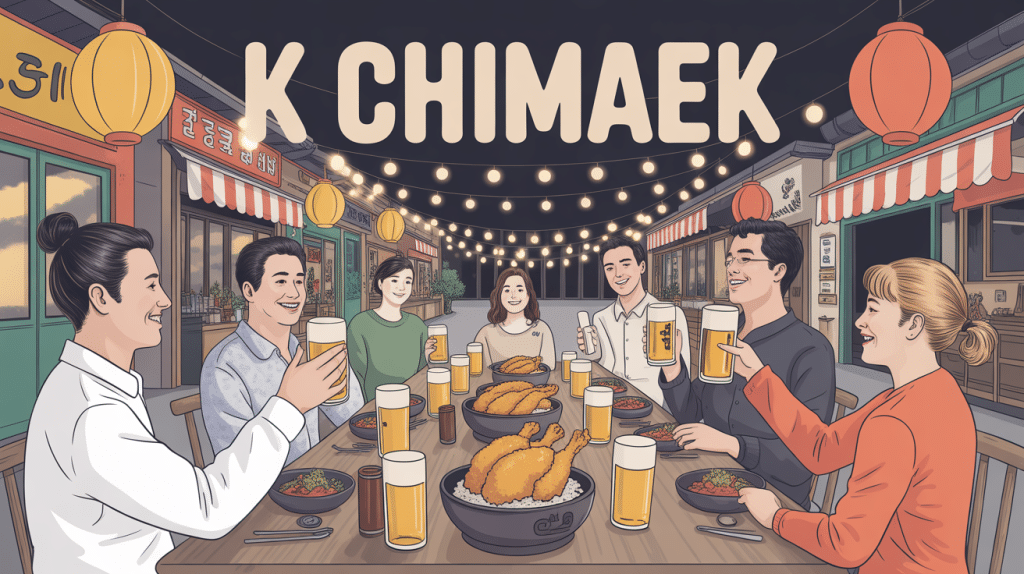 illustration k chimaek table conviviale poulet bière