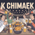 illustration k chimaek table conviviale poulet bière