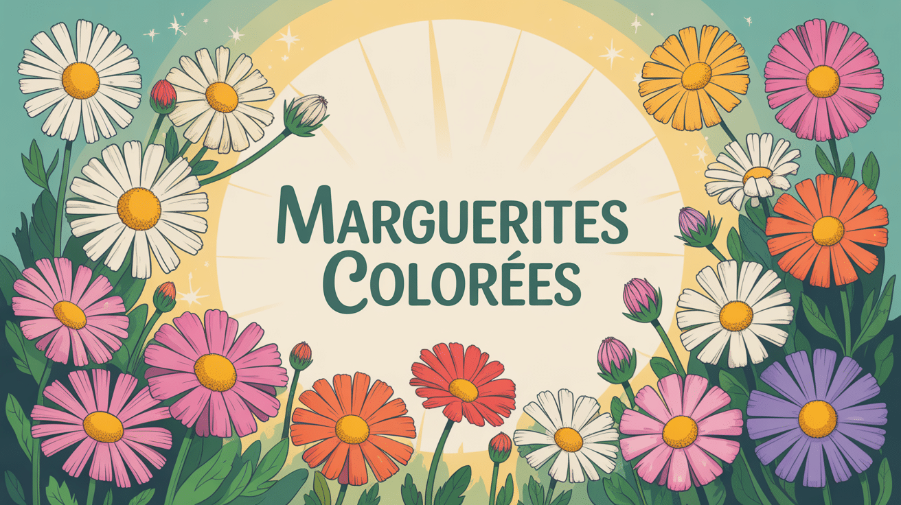illustration marguerite couleur variétés jardin