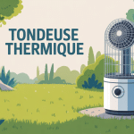 meilleur tondeuse thermique dans un jardin verdoyant