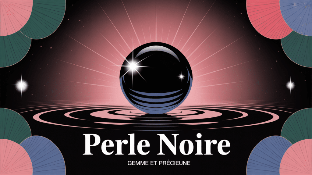 Illustration de perle noire précieuse avec reflets luxueux