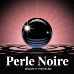 Illustration de perle noire précieuse avec reflets luxueux