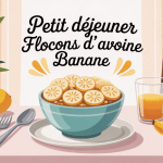bol petit dejeuner flocon d avoine banane vue plongee