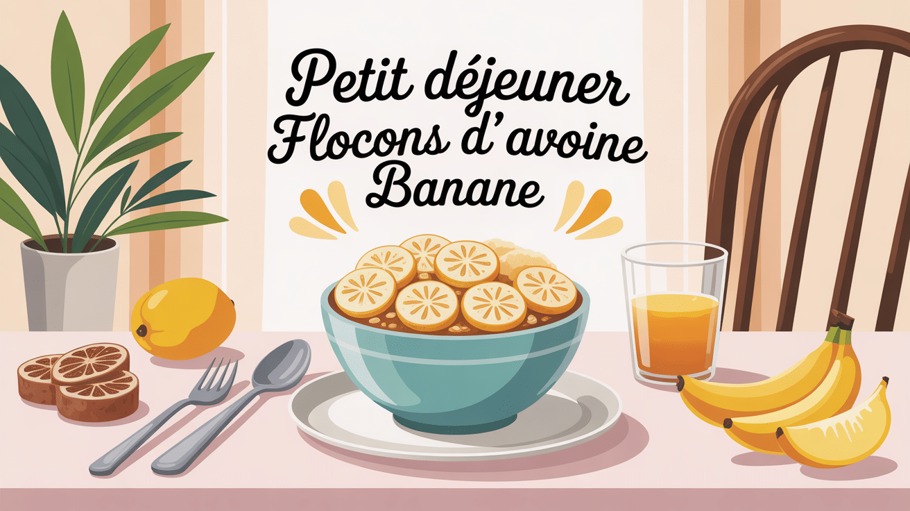 bol petit dejeuner flocon d avoine banane vue plongee