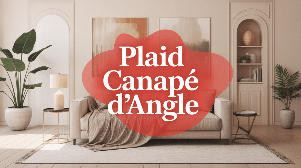 salon moderne avec plaid canapé d'angle illustration