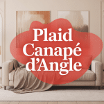 salon moderne avec plaid canapé d'angle illustration