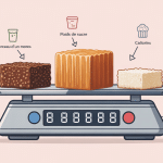 illustration poids morceau de sucre avec balance et équivalences