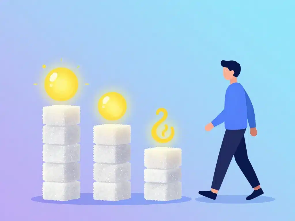 métaphore visuelle poids morceau de sucre calories recommandation