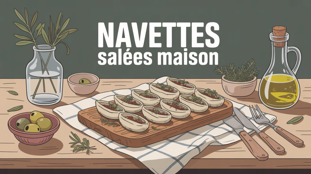 Recette des navettes salées maison présentées sur table rustique pour apéritif