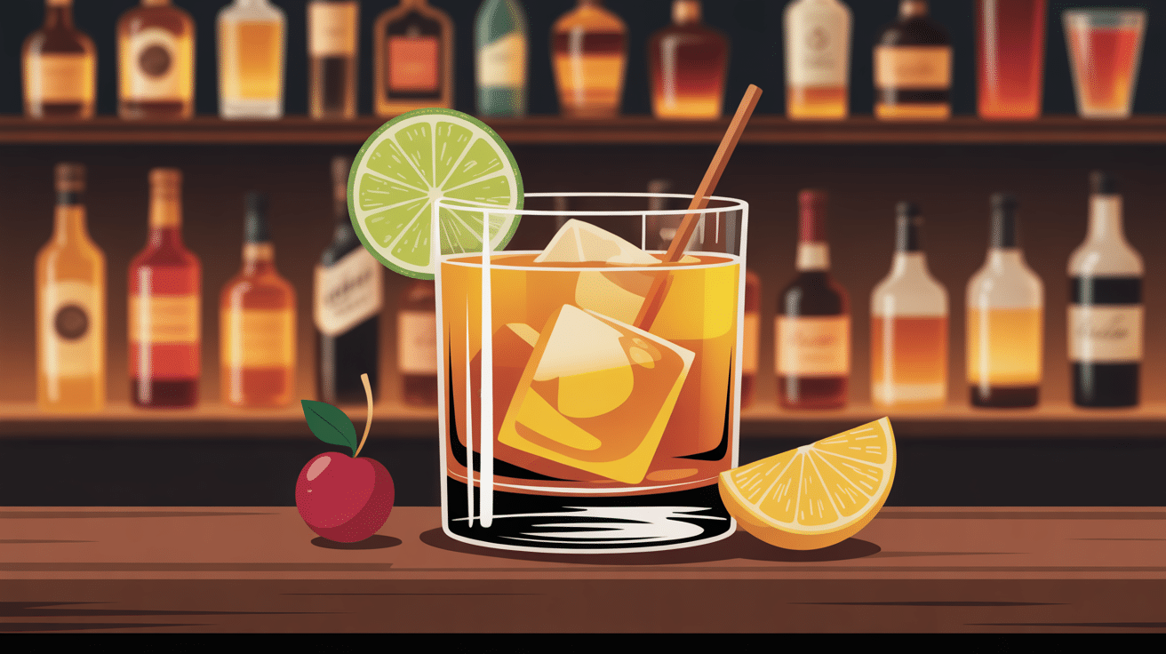 cocktail whisky sour élégant dans bar à cocktail