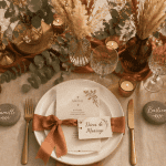 decos de mariage table bohème terracotta