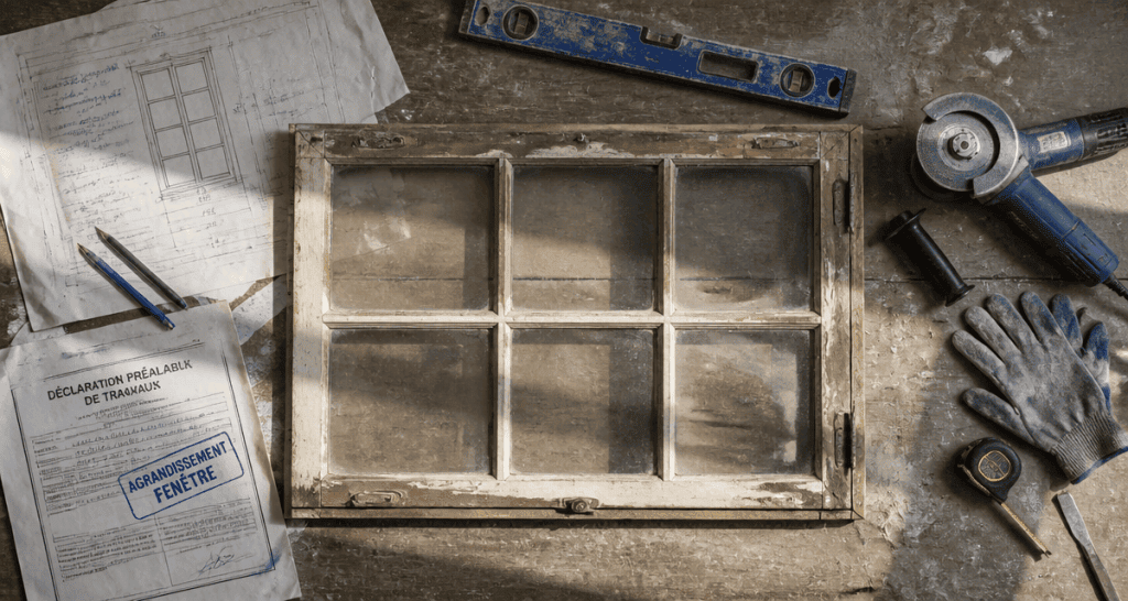 agrandir fenetre outils maçonnerie plan travaux