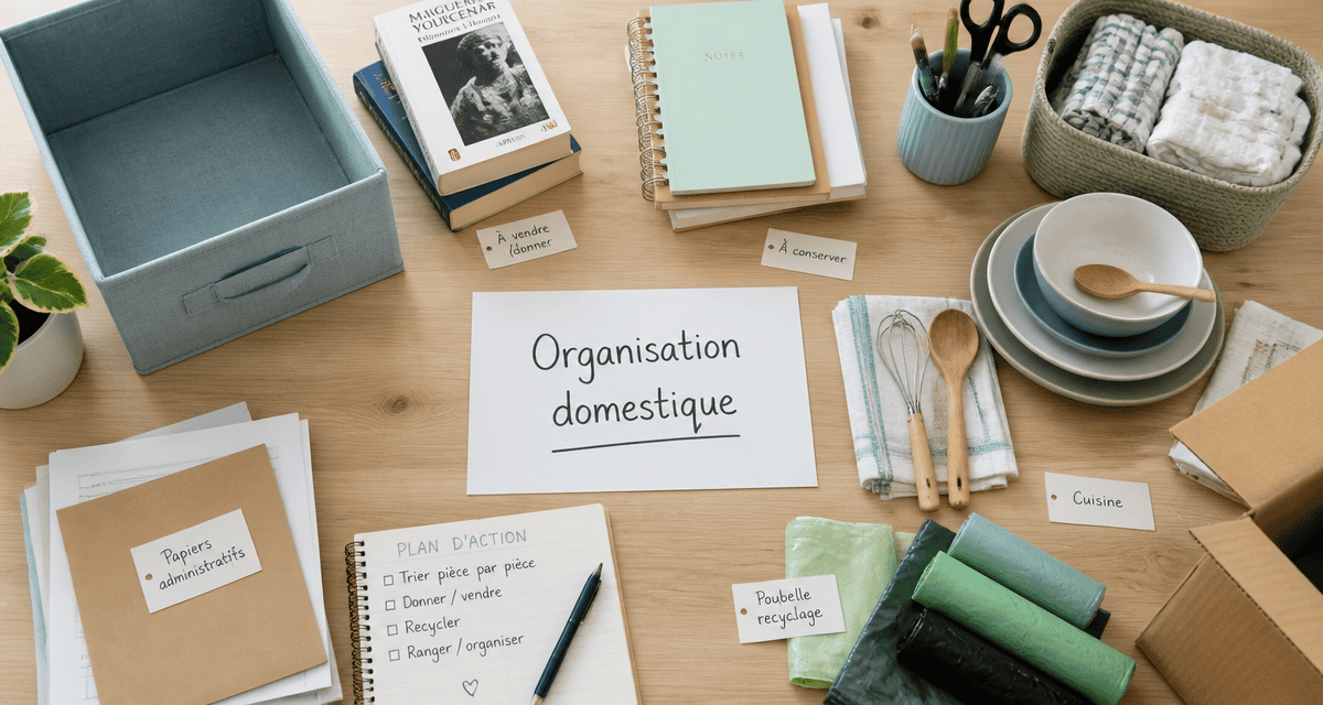 aide rangement maison plan de travail tri objets