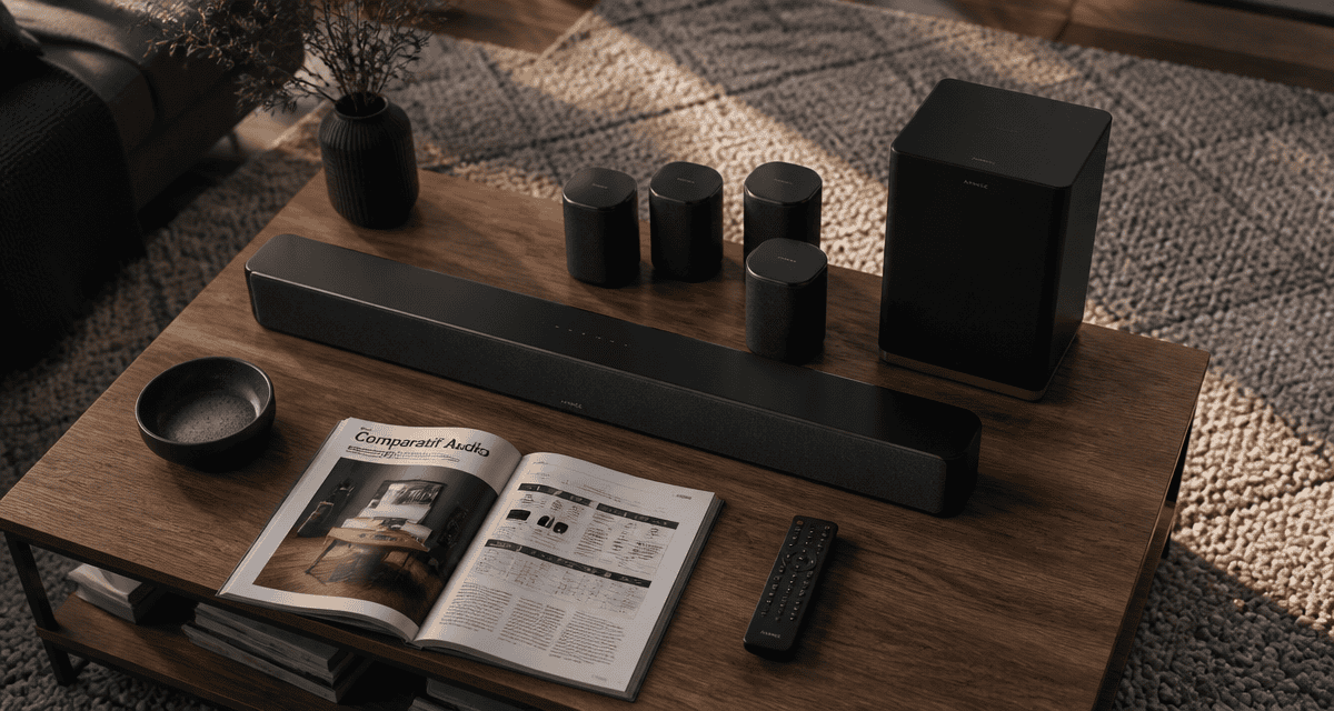 Barre de son ou home cinema sur table moderne