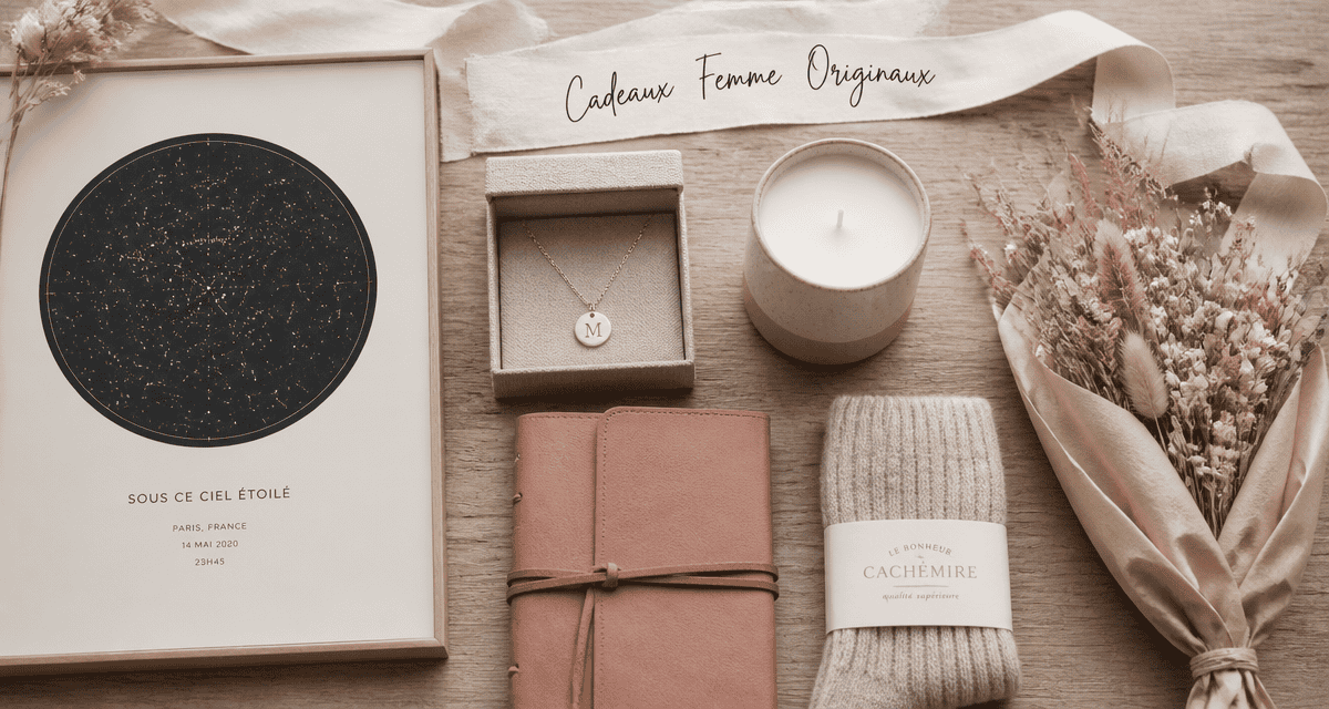 cadeaux femme originaux flat-lay