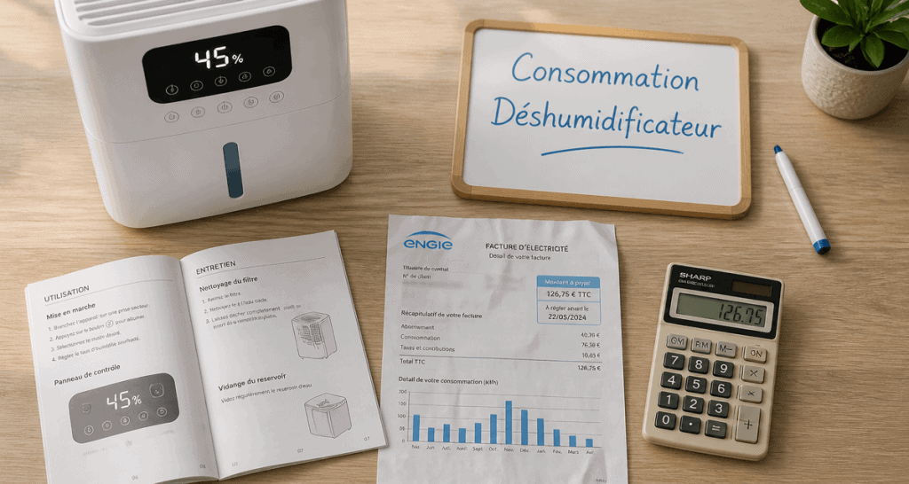 déshumidificateur consommation facture et calculatrice