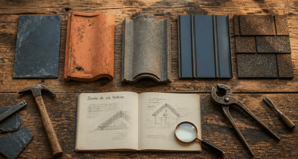 Durée de vie toiture échantillons et outils