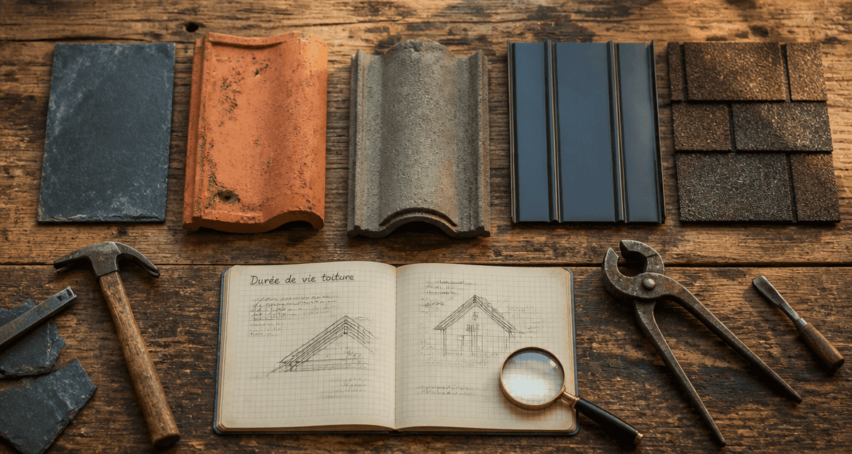 Durée de vie toiture échantillons et outils