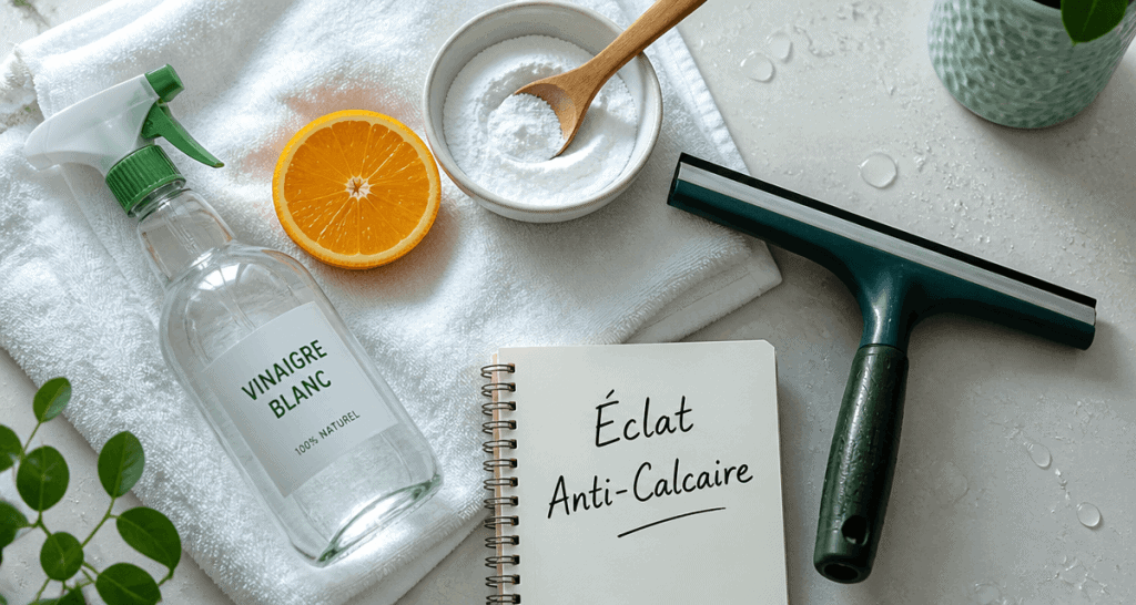 Enlever le calcaire sur les parois de douche avec produits naturels