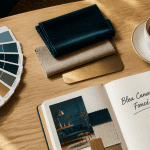 nuancier tissus bleu canard fonce table basse