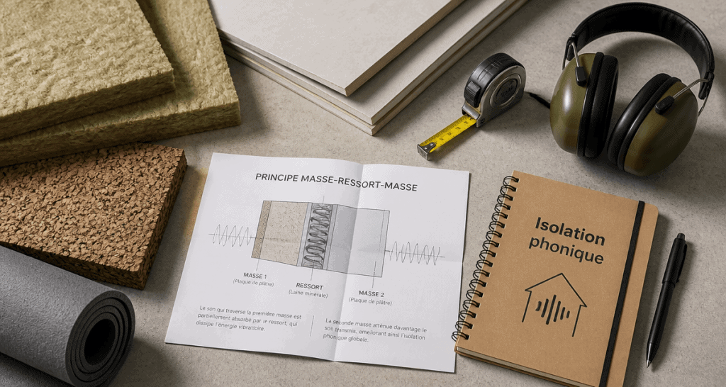 isoler phoniquement une pièce échantillons matériaux