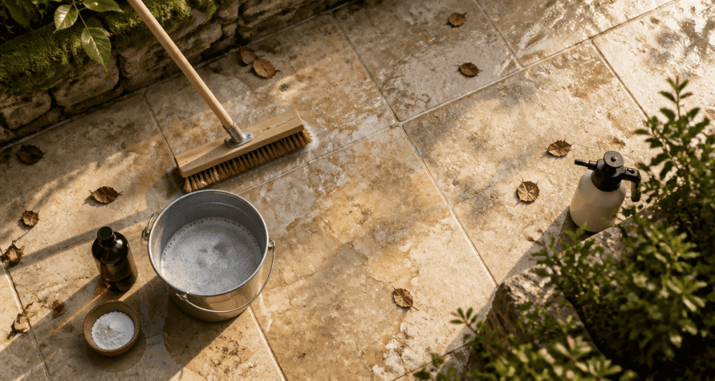 nettoyage pierre naturelle javel terrasse