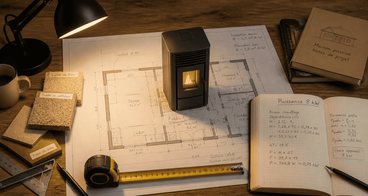 poêle à granulés 8 kw combien de m2 plan maison