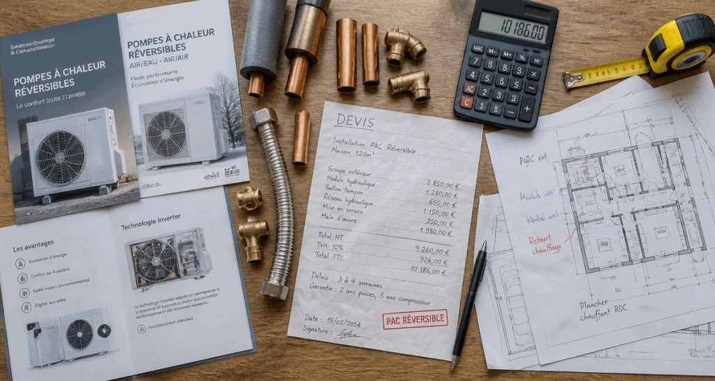 pompe à chaleur clim réversible prix sur bureau artisan