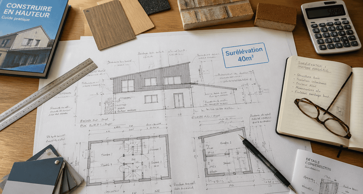 prix surélévation maison 40m2 plans bureau architecte