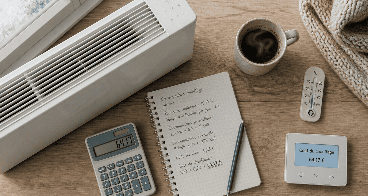 radiateur à inertie consommation sur bureau moderne