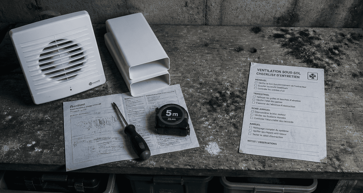 ventilation mecanique sous sol extracteur checklist