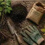 engrais framboisier compost outils jardinage