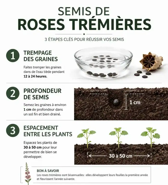 Étapes clés pour réussir le semis de roses trémières au jardin