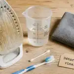 Nettoyer un fer à repasser calcaire : vinaigre et brosse pour enlever le calcaire