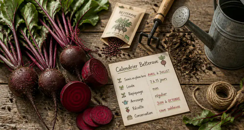 quand planter betterave sur plan de travail avec outils
